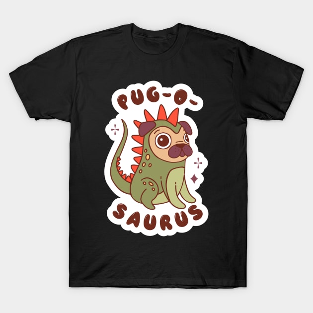 Dinosaur Pug T-Shirt by Saschken